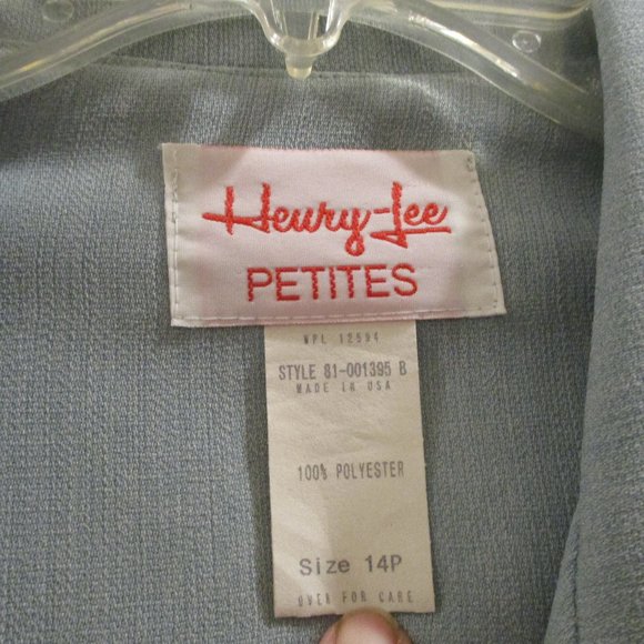 Henry Lee Lightweight Midi Skirt Blouse Set sz 14 Petite Pale Blue - Picture 7 of 10